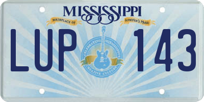 MS license plate LUP143