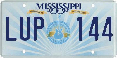MS license plate LUP144