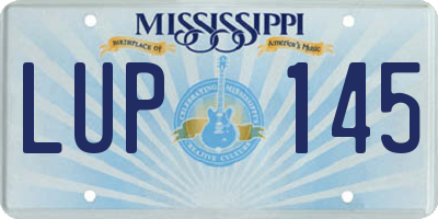 MS license plate LUP145