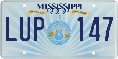 MS license plate LUP147