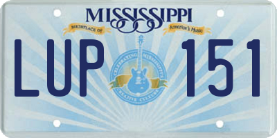 MS license plate LUP151