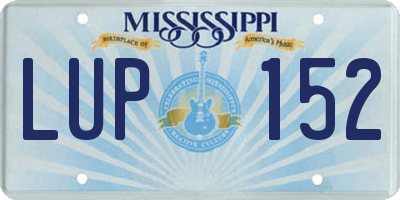 MS license plate LUP152