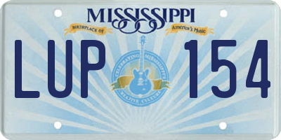 MS license plate LUP154