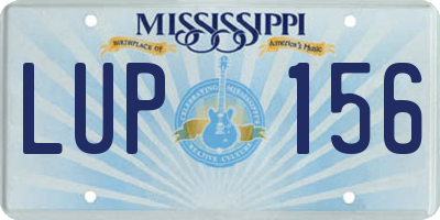 MS license plate LUP156