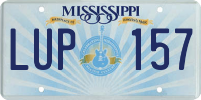 MS license plate LUP157