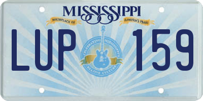 MS license plate LUP159