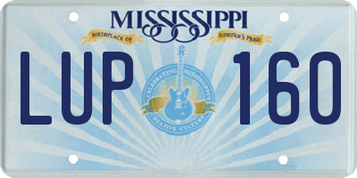 MS license plate LUP160