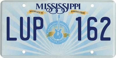MS license plate LUP162