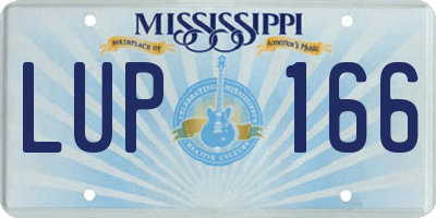 MS license plate LUP166