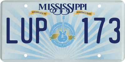 MS license plate LUP173
