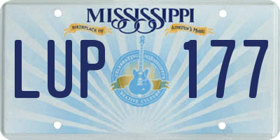 MS license plate LUP177