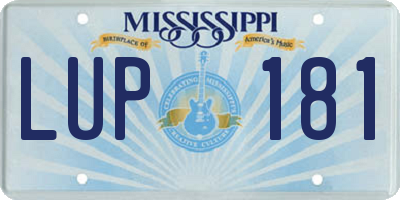 MS license plate LUP181