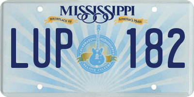 MS license plate LUP182