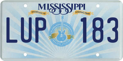 MS license plate LUP183