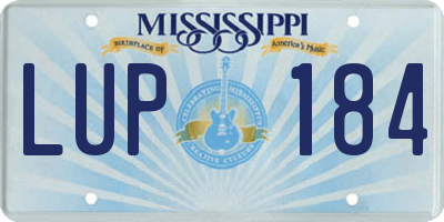 MS license plate LUP184