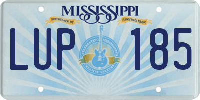 MS license plate LUP185