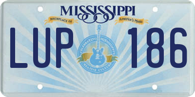 MS license plate LUP186