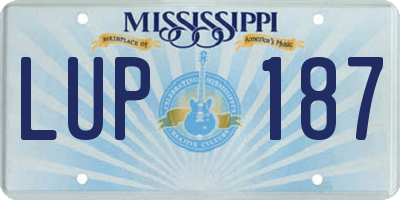 MS license plate LUP187