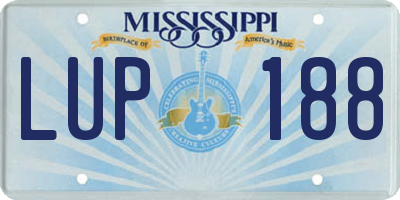 MS license plate LUP188