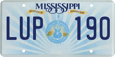 MS license plate LUP190