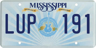 MS license plate LUP191