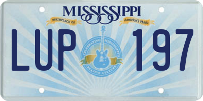 MS license plate LUP197