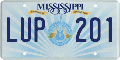 MS license plate LUP201