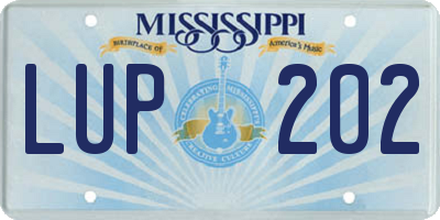 MS license plate LUP202