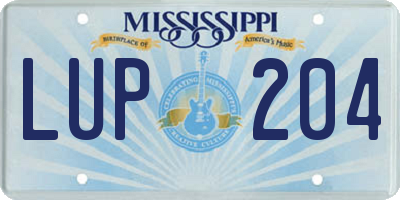MS license plate LUP204