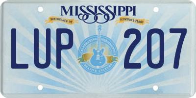 MS license plate LUP207