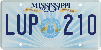 MS license plate LUP210