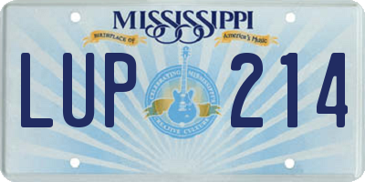 MS license plate LUP214