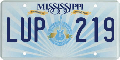 MS license plate LUP219
