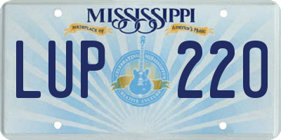 MS license plate LUP220