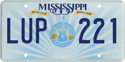 MS license plate LUP221