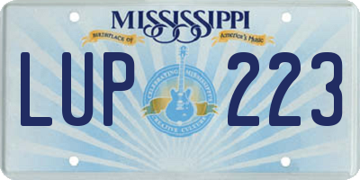 MS license plate LUP223