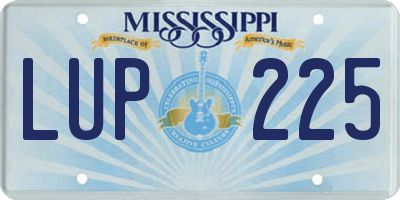 MS license plate LUP225