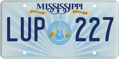 MS license plate LUP227