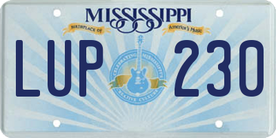 MS license plate LUP230