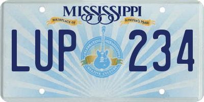 MS license plate LUP234