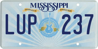 MS license plate LUP237