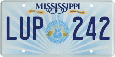 MS license plate LUP242
