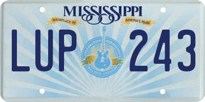 MS license plate LUP243