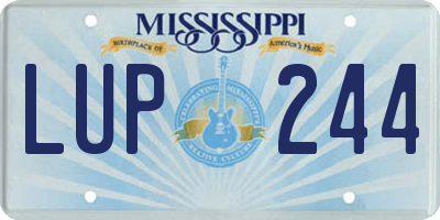MS license plate LUP244