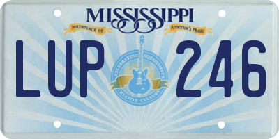 MS license plate LUP246