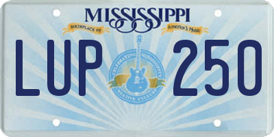 MS license plate LUP250