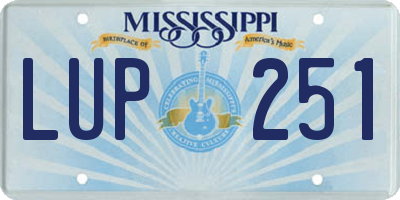 MS license plate LUP251