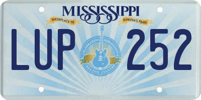 MS license plate LUP252