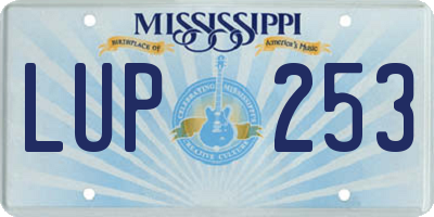 MS license plate LUP253