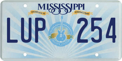 MS license plate LUP254